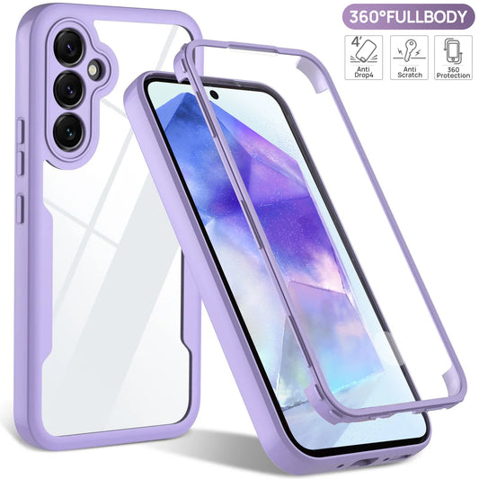360° Full Coverage Screen Protection Case – Shockproof Phone Cover for Samsung A55 5G, A35, A15, A54, A14, A34, A53, A73, A26, A16, A52S, A56, A36