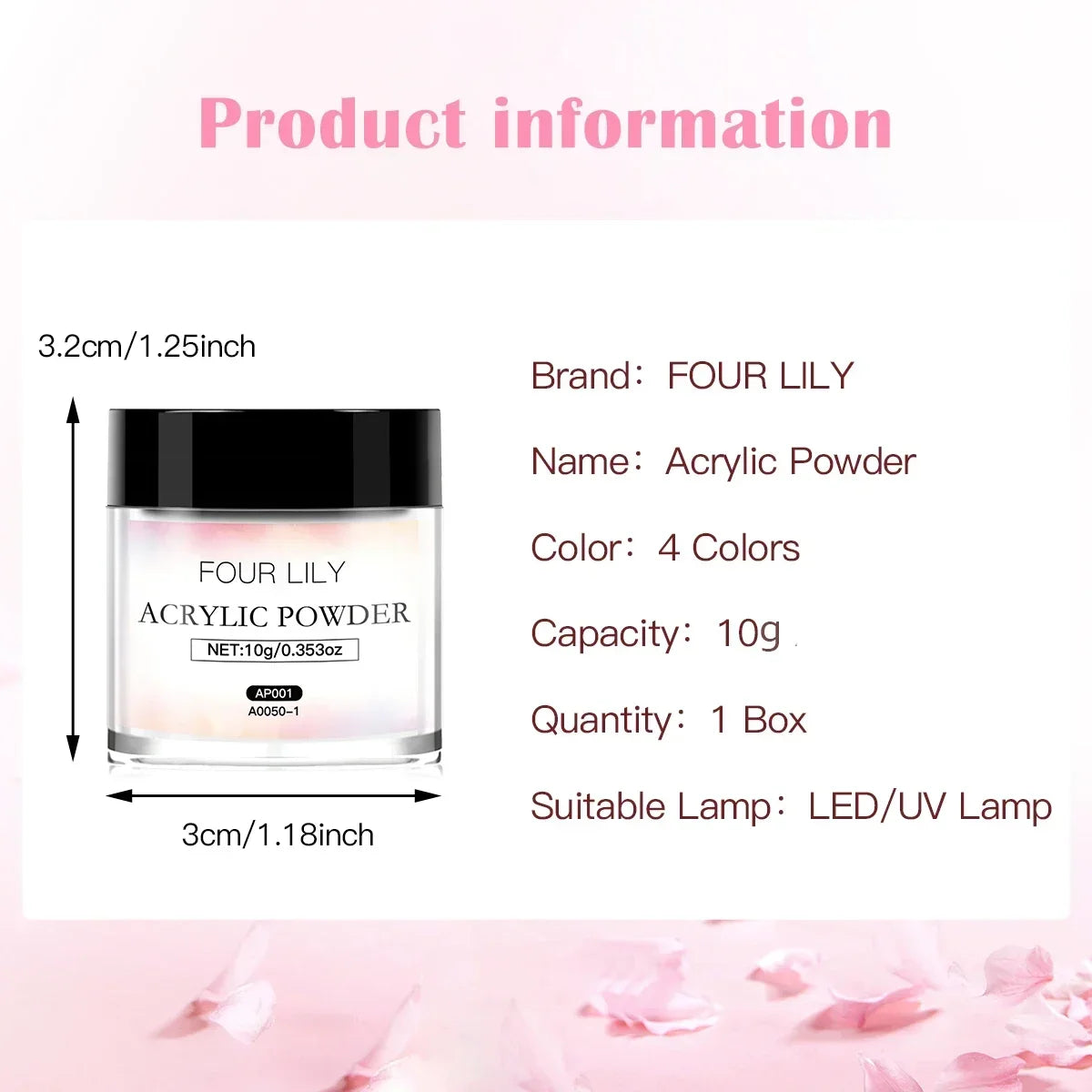 FOUR LILY Acrylic Nail Kit - Acrylic Powder, Liquid & Brush Set for Nail Extensions and Manicure