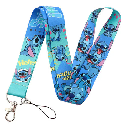 Cute Alien & Angel Cartoon Credential Holder Lanyard for Key, Card Badge & Gym Accessories
