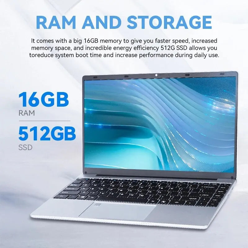 FIREBAT A14 Laptop — 14.1" FHD | Intel N5095 | 16GB LPDDR4 RAM | 512GB/1TB SSD | Lightweight Business Notebook with Fingerprint Unlock