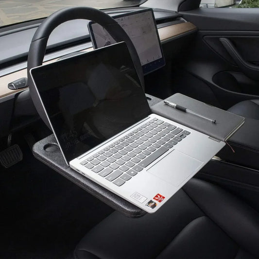 Portable Car Laptop Desk Mount Stand — Steering Wheel Tray Table for Work, Dining & Drinks