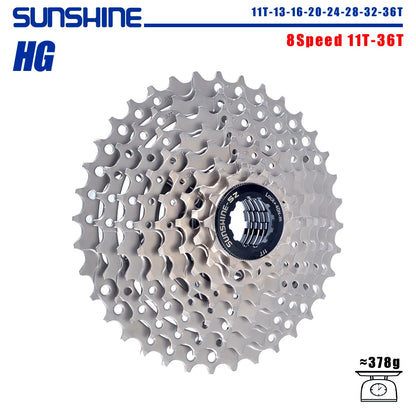 SUNSHINE Bicycle Cassette 8-12 Speed Freewheel - 32T to 52T Sprocket for Shimano/SRAM HG Flywheel