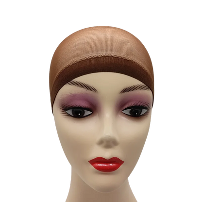 2PCS Stretch Mesh Wig Caps – Black & Brown Stocking Wig Cap for Weave, Hair Nets for Making Wigs
