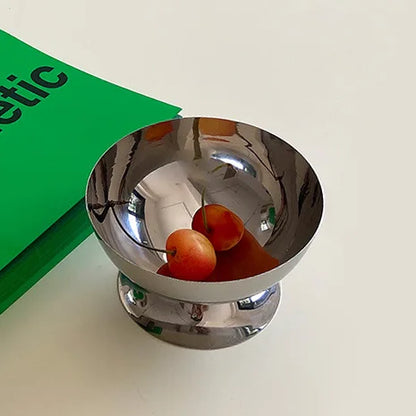 Stainless Steel Ice Cream Cups & Salad Bowls – Dessert Fruit Plate & Snack Dish