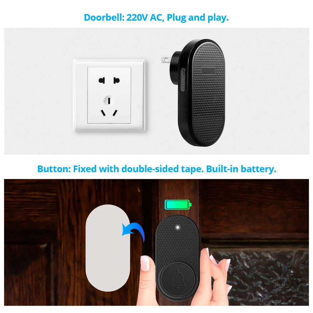M558 Wireless Smart Doorbell — 32 Songs, 4-Level Volume, Easy Install Home Security Alarm