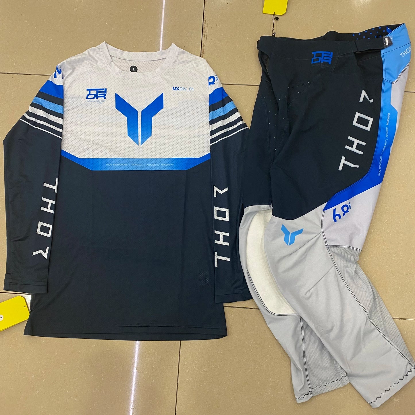 Thor 2026 Motorcycle Riding Set - Bleach Black Camo Off-Road Racing Gear Long Sleeve Jersey and Pants