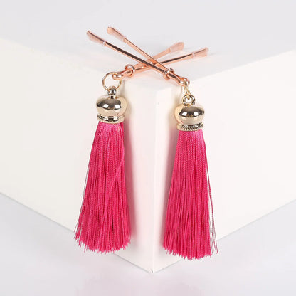 Metal Nipple Clamps with Tassels - 4-Color Rose Gold Bondage Jewelry Set for Adults