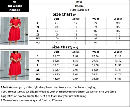 Women's Pleated A-Line Dress - Elegant V-Neck Short Sleeve Office & Church Wear