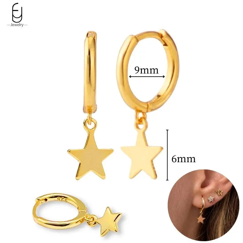 925 Sterling Silver Gold Tassel Earrings - Vintage Crystal Long Chain Hoop Jewelry for Women