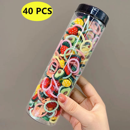 10/40PCS Cute Flower Hair Accessories - Elastic Hair Bands and Colorful Hair Rings for Girls, Birthday Parties, and Everyday Wear