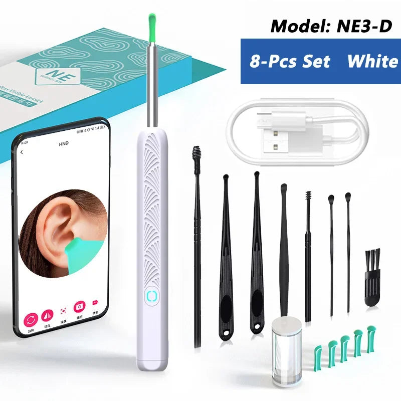 Wireless Ear Cleaner with Camera – USB-C Rechargeable Otoscope Earpick, Wax Removal Endoscope Tool with Mini Camera