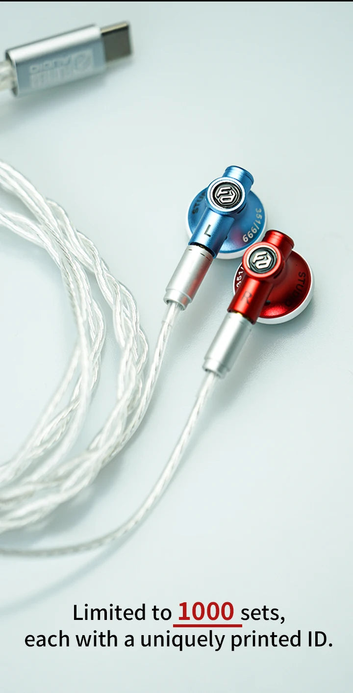 Guangda HIFI Flathead Studio Earbuds — Wired Hi-Res Earphones for Gaming & Music (3.5mm / 4.4mm / USB-C)