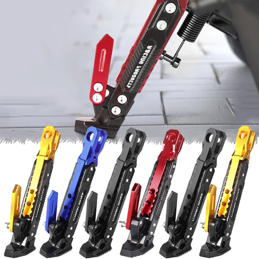 Metal Motorcycle Side Kickstand - Heavy Duty Foot Bracket Parking Stand for Stable Motorbike Support