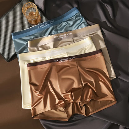 Men’s Ice Silk Boxer Shorts Breathable Plus Size Underwear Soft Stretch Slim Fit Underpants Premium Comfort Lingerie Style Wholesale Pack