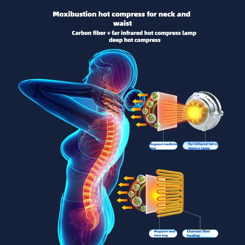 Electric Full Body Massage Mattress with Heating, Kneading & Vibration – Neck and Back Relaxation Pillow with Hand Control and Lumbar Airbag