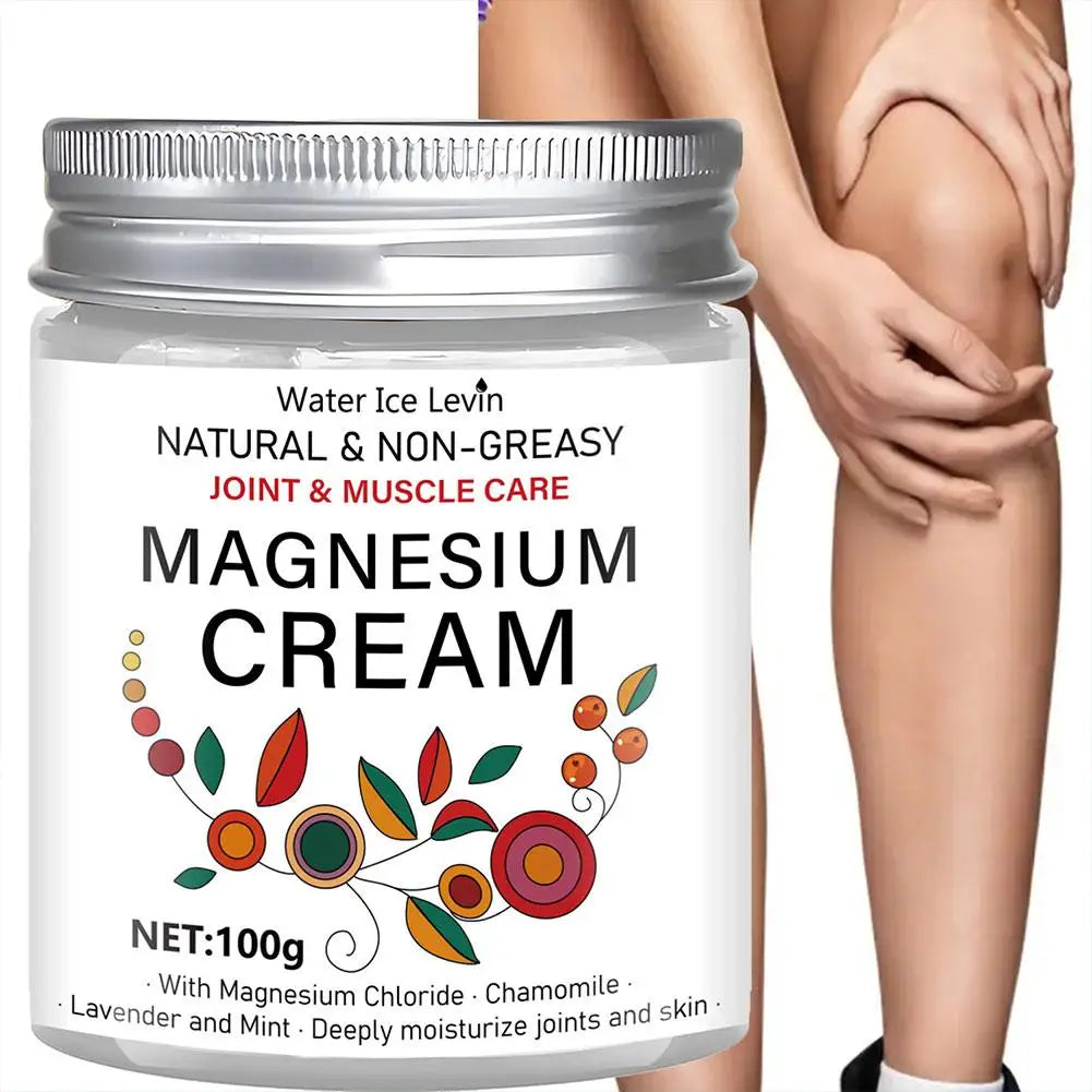 100g Magnesium Joint & Muscle Care Cream - Non-Greasy Daily Moisturizing Formula with Chamomile & Lavender