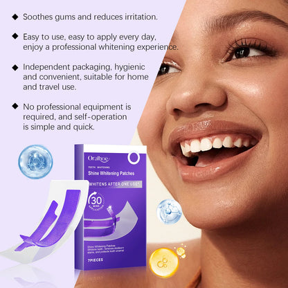 Purple Teeth Whitening Strips - Stain Removal, Plaque Cleaning & Brightening Dental Care Kit