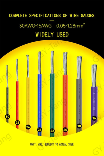 22AWG Flexible Silicone Wire – Stranded Tinned Copper, 5 Colors, 16.4ft/5m or 32.8ft/10m Each for Electrical DIY