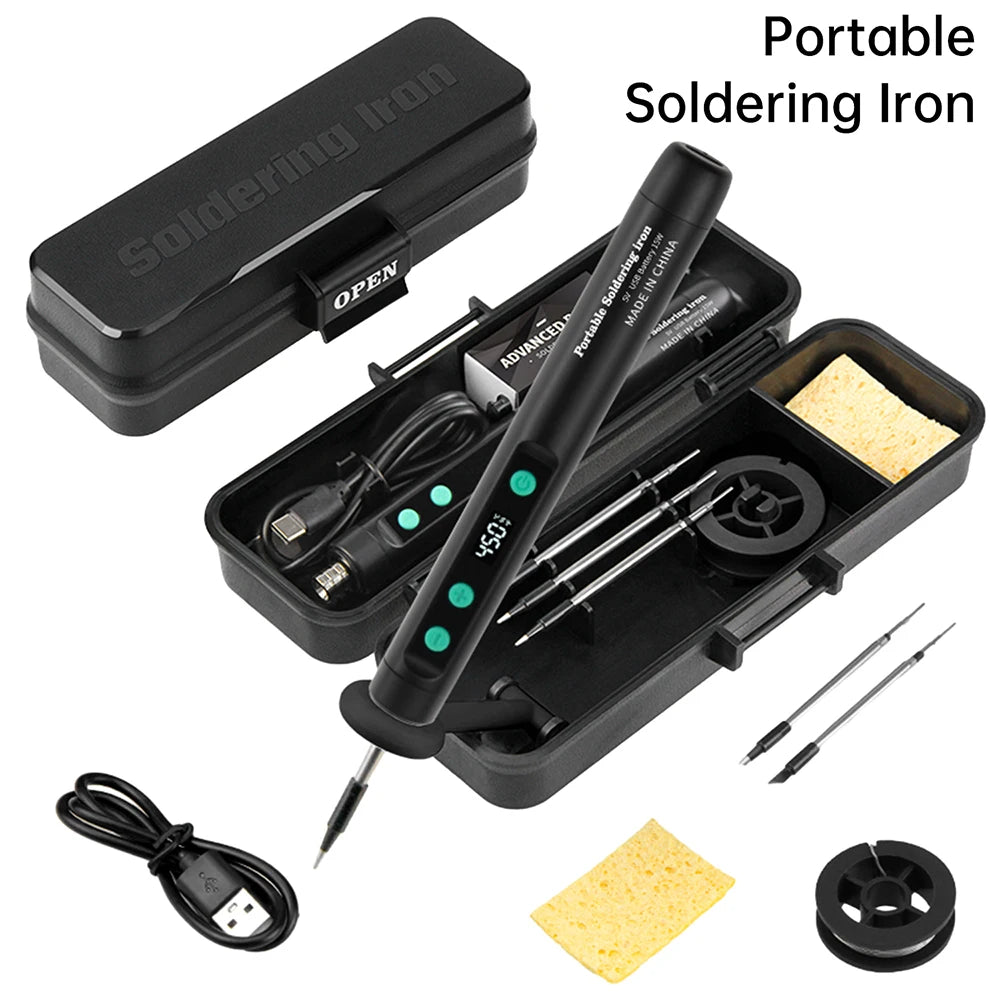 Mini 5V 15W Wireless USB Soldering Iron – Rechargeable Lithium Battery Fast-Charge Portable Welding & Repair Tool