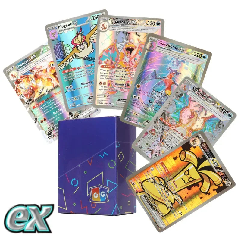 60/100PCS English Pokémon Shining Trading Cards Set – MEGA GX VMAX VSTAR EX Collection Cards for Kids Gift & Play