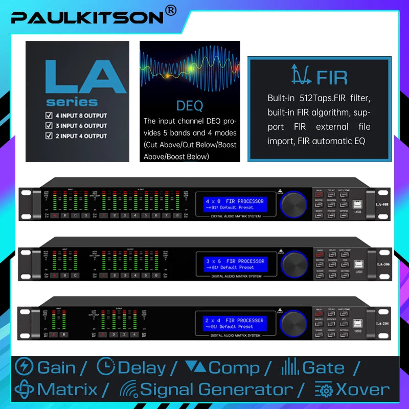Paulkitson LA Series Digital Audio Processor - 192KHz 64-Bit DSP with FIR Speaker Management System