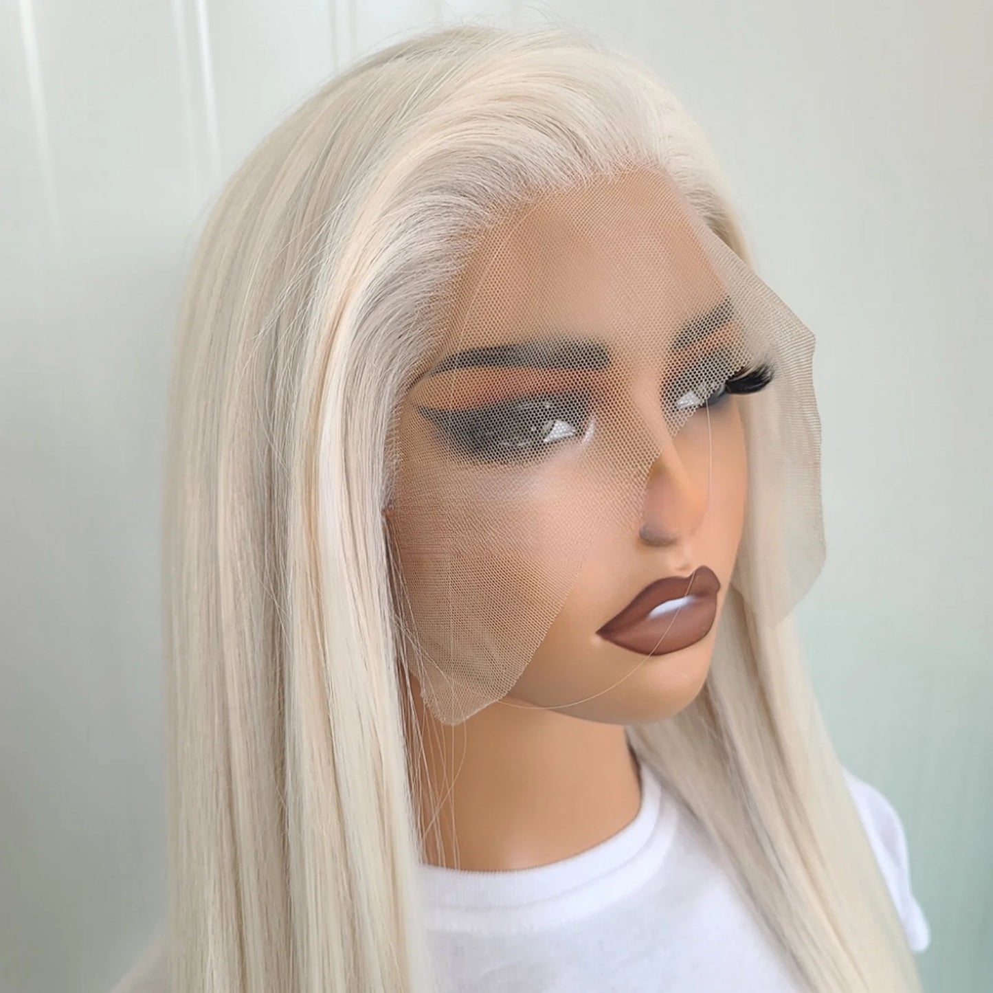 Blonde Straight Synthetic Lace Front Wig – Glueless Long Platinum White Blonde Hair Wig for Women