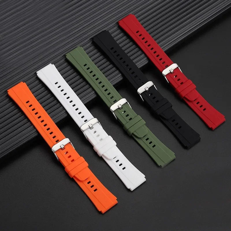 Rubber Silicone Watch Strap for Casio AE-1200, AE-1300, A158, A168W, F-91W & GW400 Series - Replacement Sport Watchband