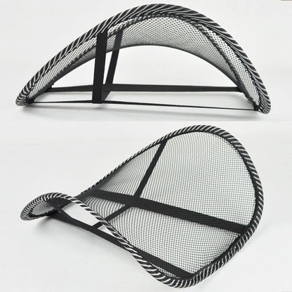 Black Mesh Back Lumbar Support Cushion - Massage Pad for Car Seat, Office Chair, Car Driver Comfort