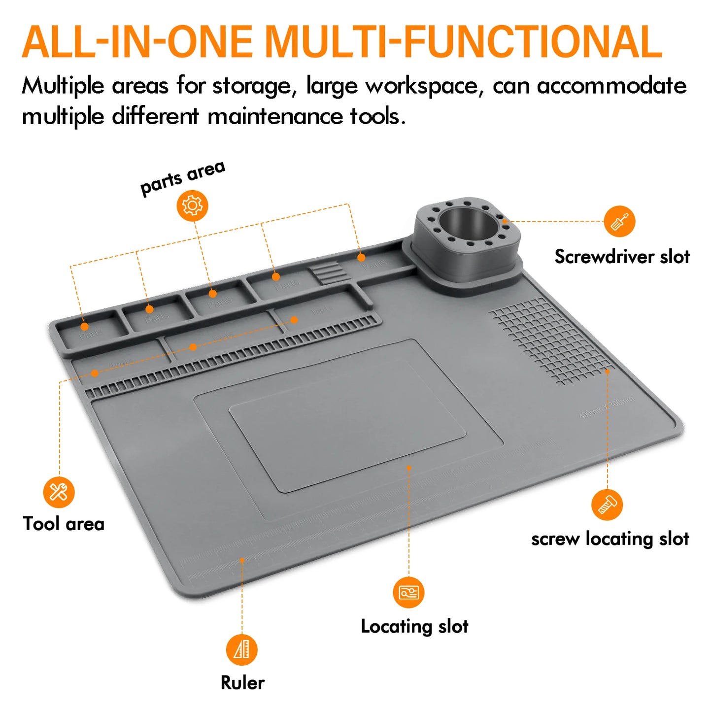 Toolour High-Temperature Silicone Welding Pad – Non-Slip Durable Mat up to 500℃, Multi-Size for Welding Work