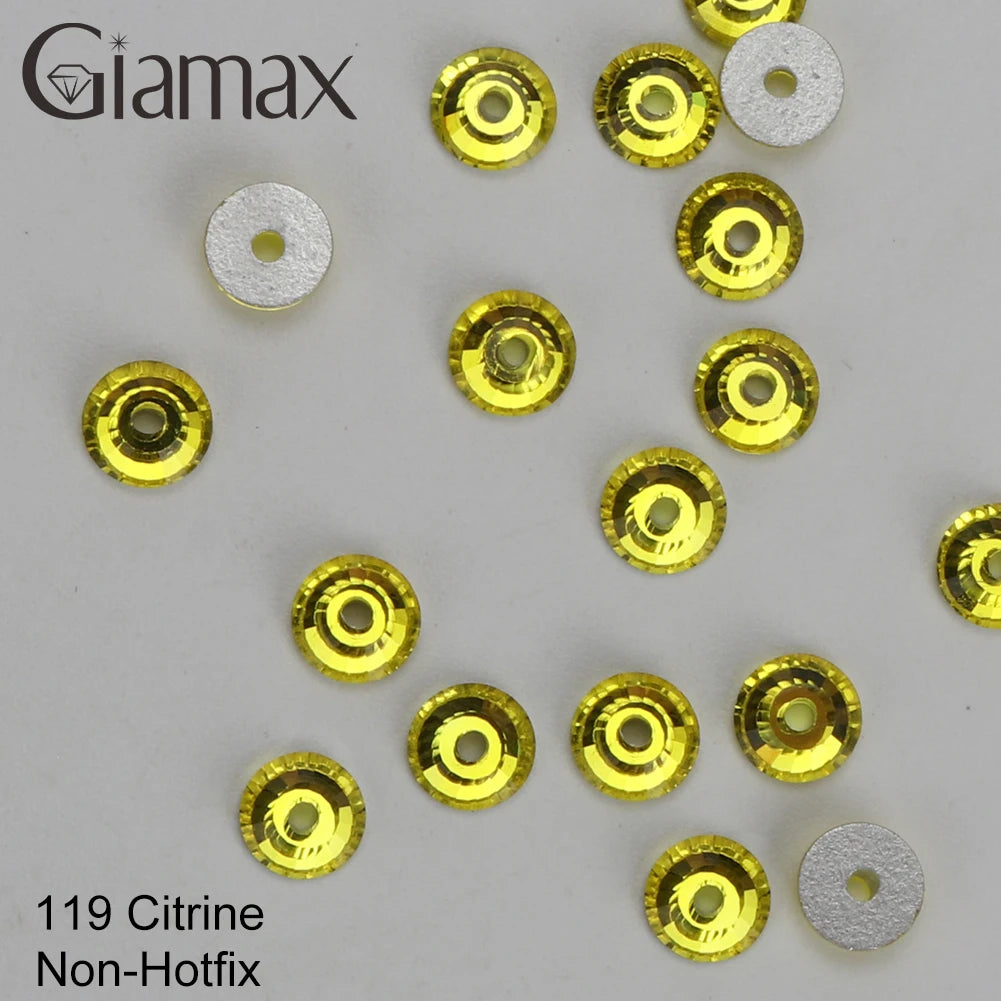 Giamax Purple Velvet Topaz Crystal Rhinestones - Flatback AB Sewing Stones for Garments, Clothes & Bags