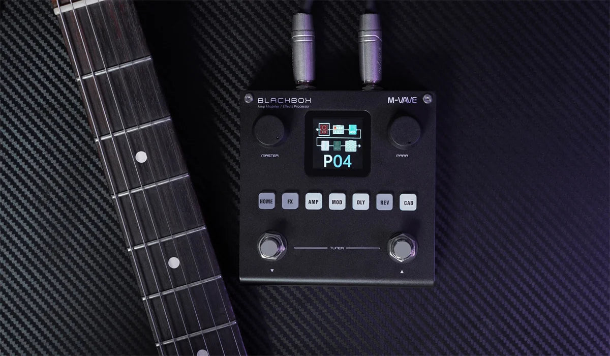 M-VAVE BLACKBOX Multifunctional Guitar/Bass Effect Pedal – 80 Editable Presets, 6 Effects Modules, Built-in Battery