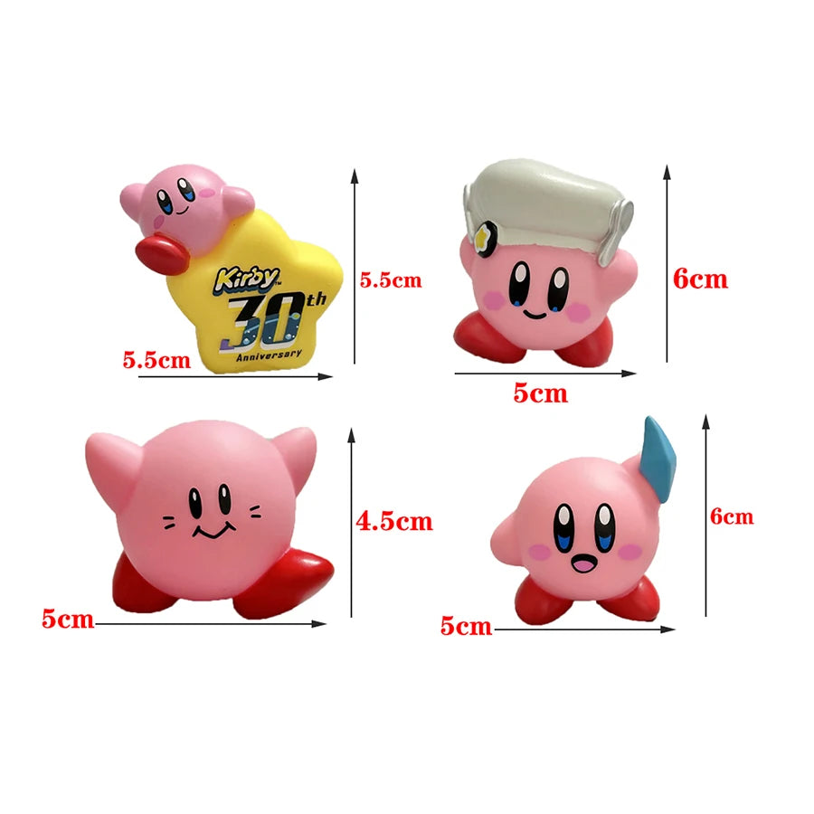 Star Kirby Action Figures — Cute PVC Toys with Cartoon Drawstring Storage Bag, Pocket-Sized Action Figures