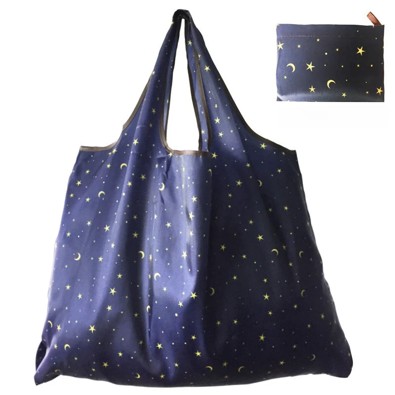 Thick Foldable Reusable Shopping Bag – Large Capacity Waterproof Eco-Friendly Grocery Storage Tote with Shoulder Strap for Supermarket & Travel Use