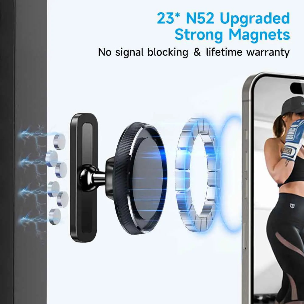 Tenmtoo Gym Magnetic Phone Holder – 360° Adjustable Stand for MagSafe, Compatible with iPhone 15/14/13 & 4.7-6.5 Inch Smartphones