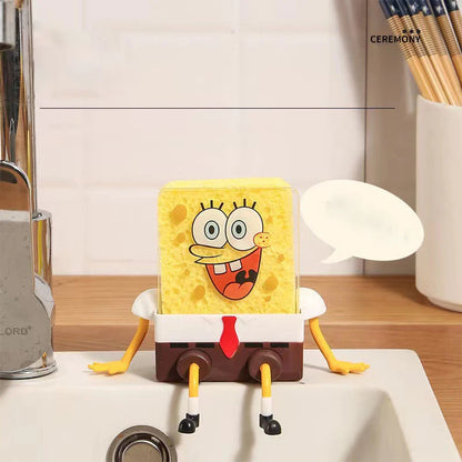 SpongeBob SquarePants Dish Washing Brush – Reusable Sponge and Scouring Pad for Kitchen Cleaning