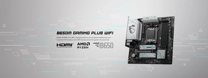 MSI B650M GAMING PLUS WIFI Motherboard - AMD B650, Supports DDR5 7200+MHz (OC), Ryzen 7000/8000 Series, AM5 Socket