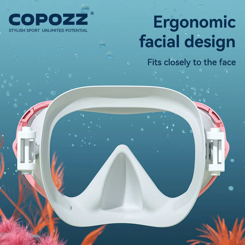 COPOZZ Full Vision Diving Mask - HD Anti-Fog Snorkeling Mask Set for Swimming & Underwater Diving