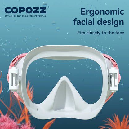 COPOZZ Full Vision Diving Mask - HD Anti-Fog Snorkeling Mask Set for Swimming & Underwater Diving