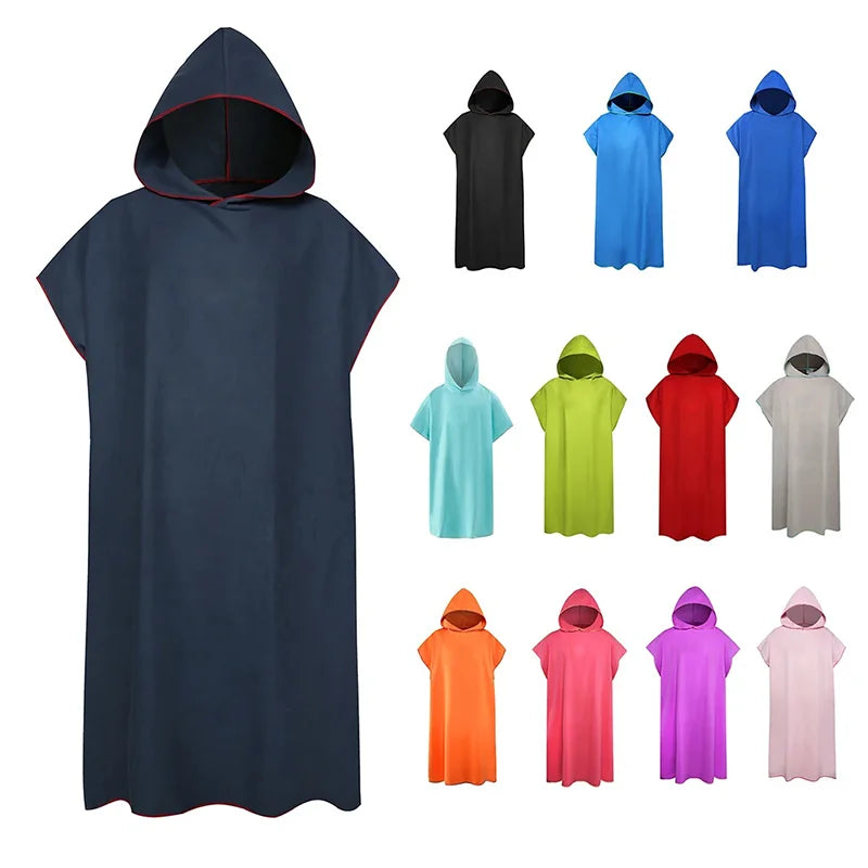 Microfiber Hooded Towel for Men & Women – Quick Dry Changing Robe, Beach, Swim & Travel Poncho Bathrobe
