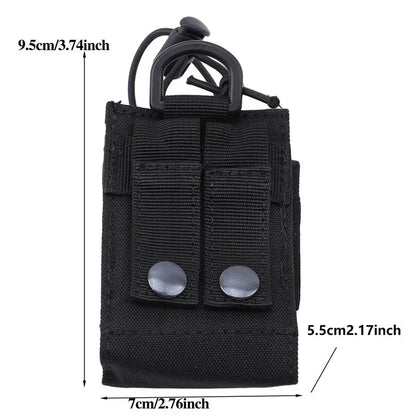 DIZETION Tactical Radio Pouch - MOLLE Nylon Walkie Talkie Holder & Hunting Interphone Hanging Bag