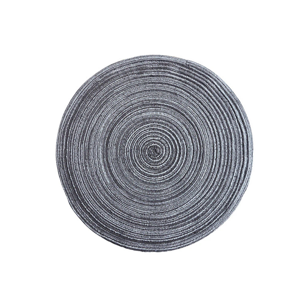 4pcs Round Woven Ramie Table Mats – Non-Slip Placemats for Dining, Bowls, Cups, and Kitchen Use
