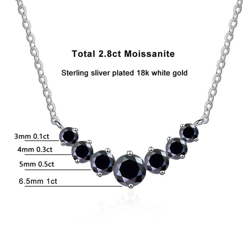 JoyceJelly Moissanite Necklace for Women - GRA Certified, 925 Sterling Silver, 18k White Gold Wedding Jewelry