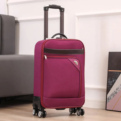 Ex Canvas Travel Suitcase – Trendy Fashionable Rolling Luggage with Combination Lock & 360° All-Direction Wheels for Business Travel