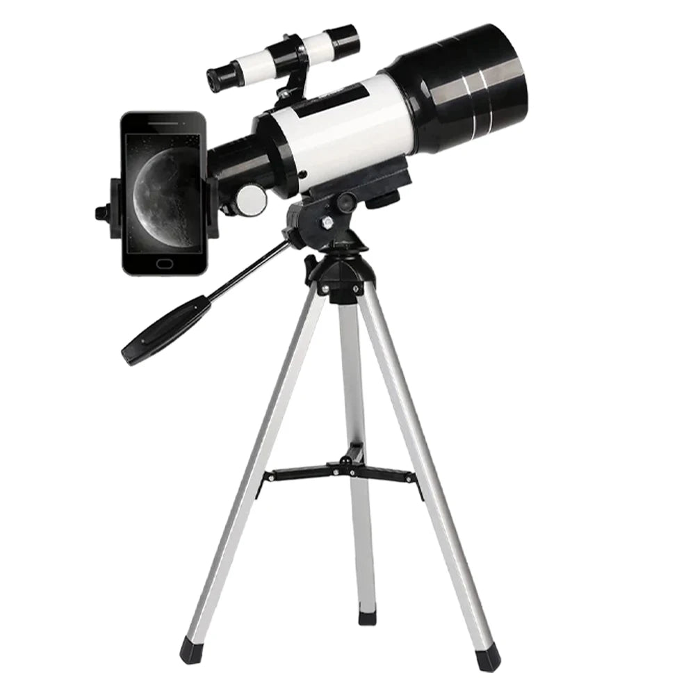 150X Astronomical Telescope – 70mm Refractor Portable Travel Scope with Phone Adapter & Wireless Remote