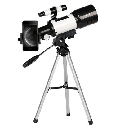 150X Astronomical Telescope – 70mm Refractor Portable Travel Scope with Phone Adapter & Wireless Remote
