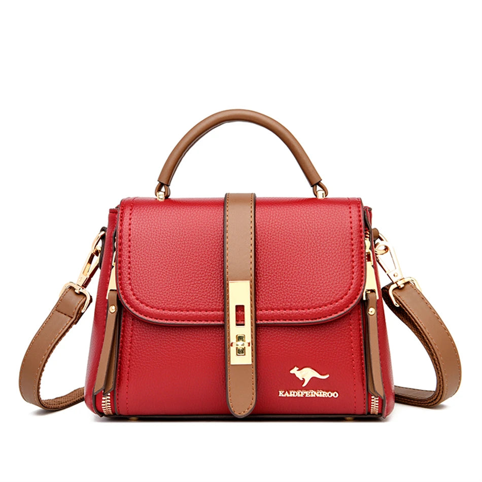 Genuine Leather Women’s Designer Handbag – Luxury Crossbody Messenger & Shoulder Tote Bag