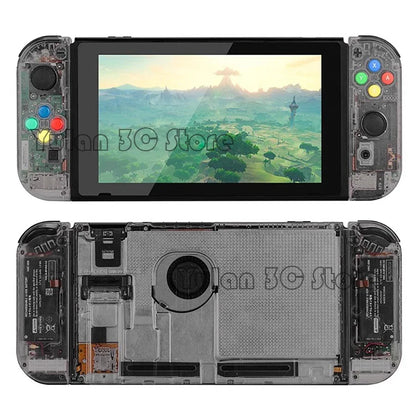 Nintendo Switch Transparent Replacement Housing Shell - DIY Console & Joy-Con Case for Left and Right Controllers
