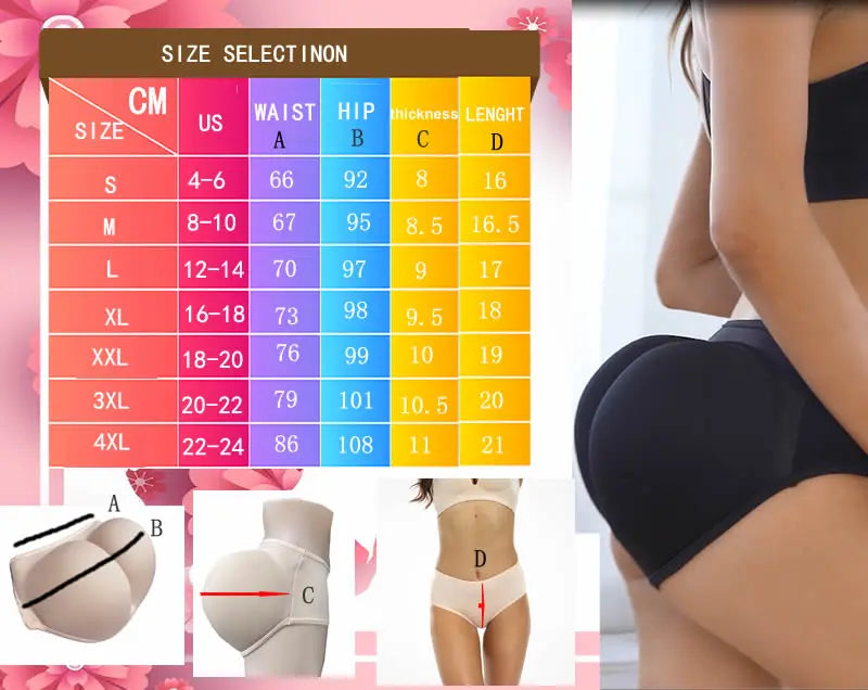 NES Women’s Shapewear Butt Lifter – Seamless Body Shaper Boyshorts with Hip Padding Panties