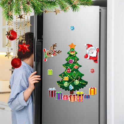 Magnetic Christmas Tree Fridge Decor – Santa & Reindeer Holiday Magnets for Refrigerator & Metal Surfaces