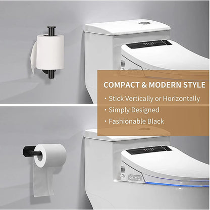 Stainless Steel Adhesive Paper Towel Holder: No-Hole Punch Kitchen & Bathroom Rack - Lengthened Storage for Toilet Roll & Towels